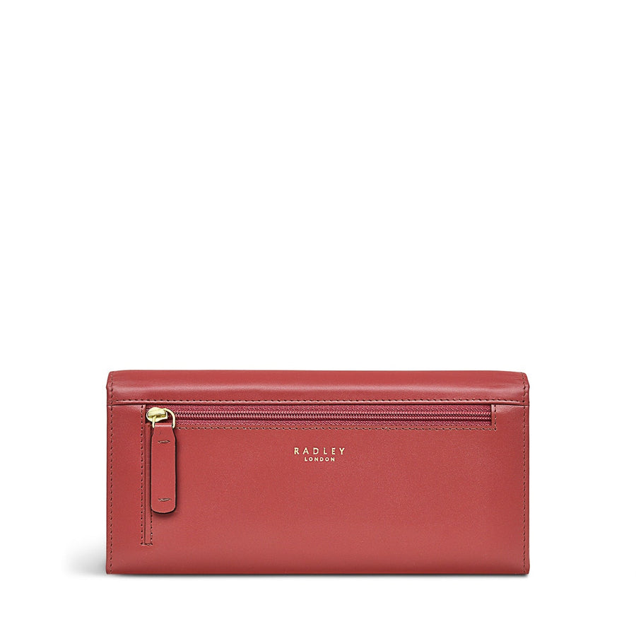 Heritage Dog Outline Leather Large Flapover Wallet in Copper Pink - S7927618