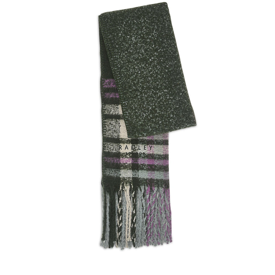 Fluffy Check Scarf in Eucalyptus - S8465319