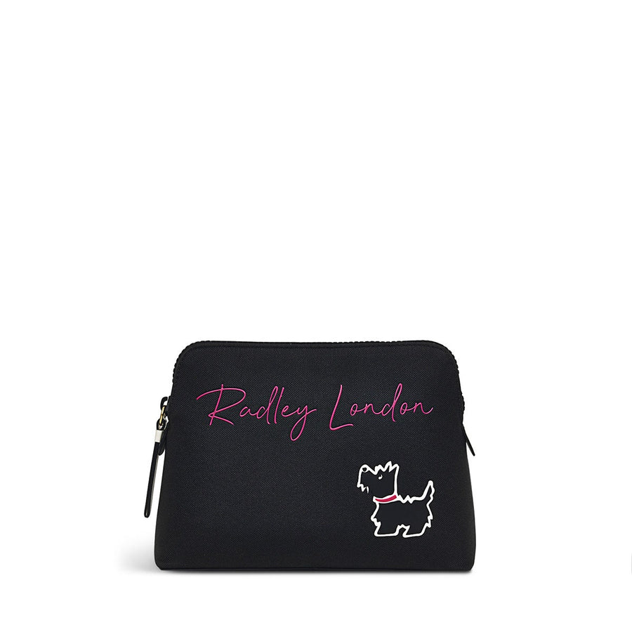 Addison Gardens Fabric Medium Ziptop Pouch in Black - S8687001