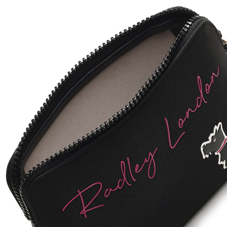 Addison Gardens Fabric Medium Ziptop Pouch in Black - S8687001