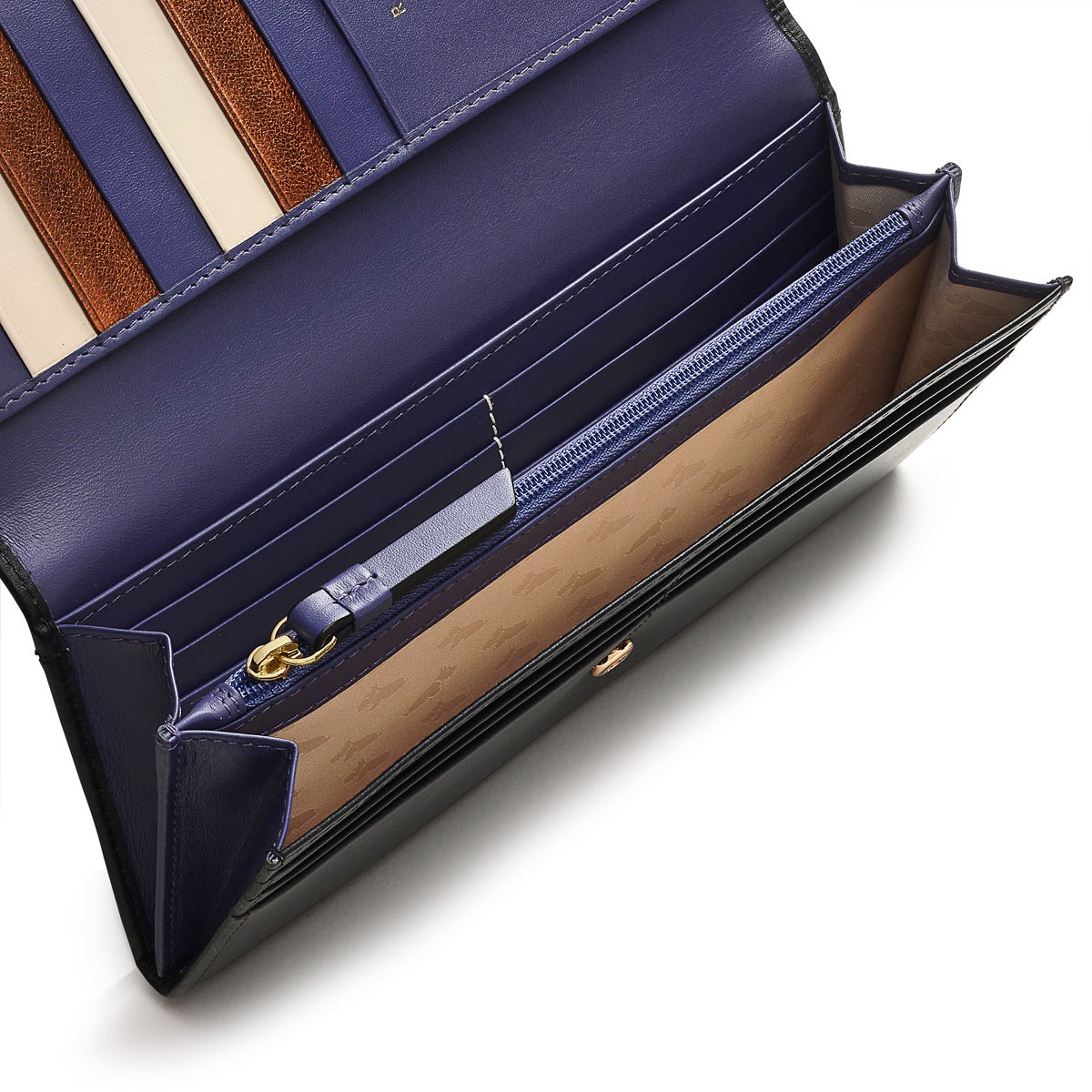 Radley Mini Dot Dog Leather Large Flapover Wallet in Black - S8805001