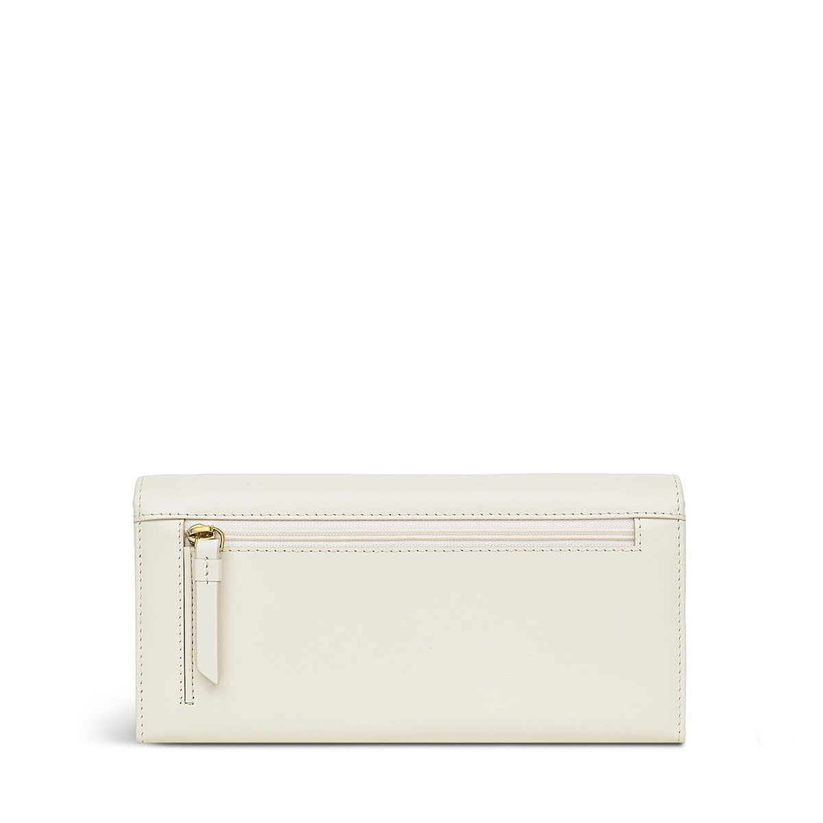 Ski Dogs Leather Large Flapover Wallet in Chalk - S8919109