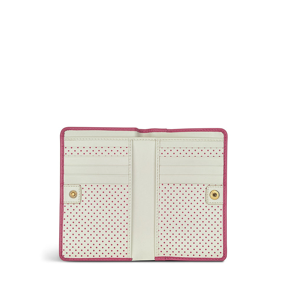 Heritage Dog Outline Leather Medium Bifold Wallet in Coulis - S8944673