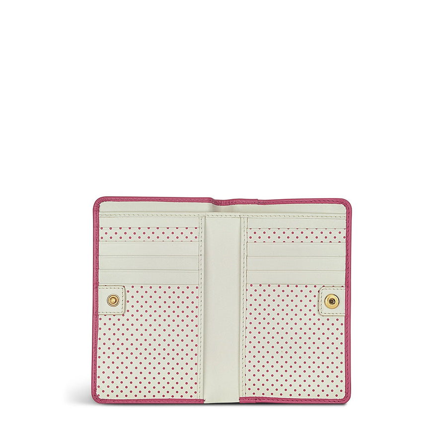 Heritage Dog Outline Leather Medium Bifold Wallet in Coulis - S8944673