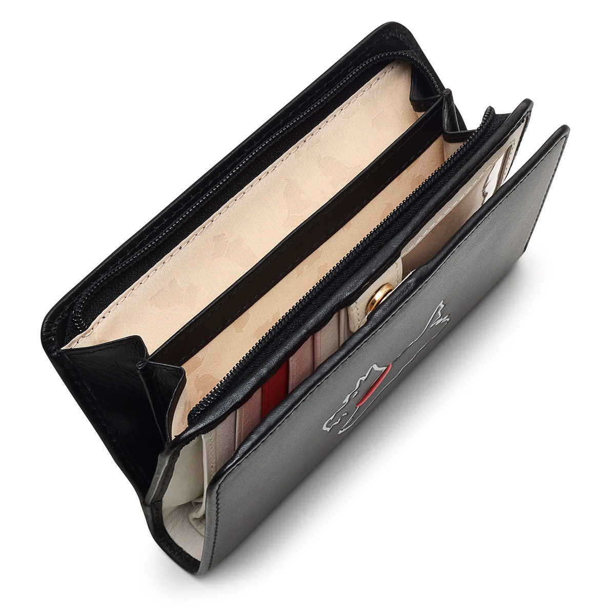 Walkies Leather Medium Bifold Wallet in Black - S7368001