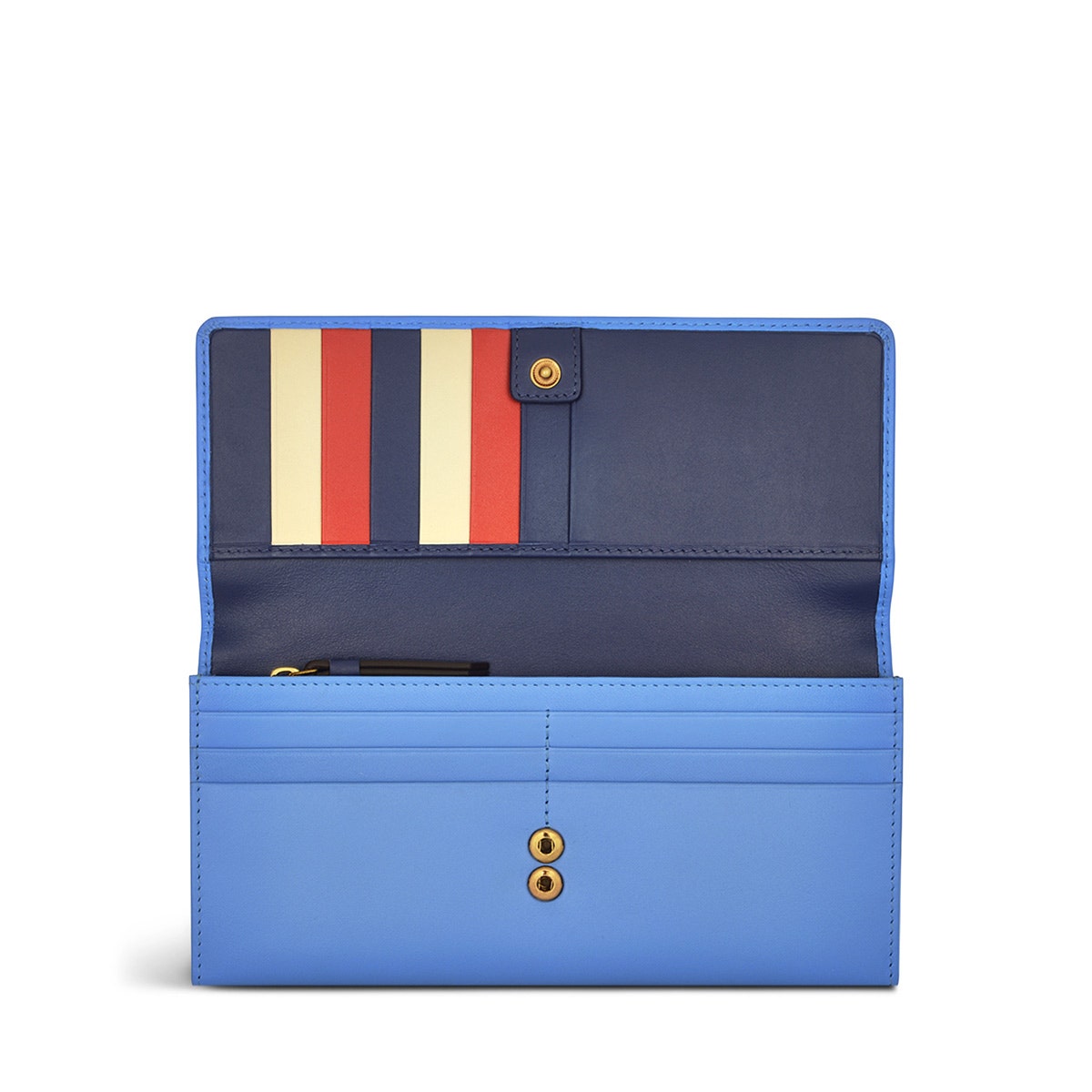 Happy & Smile Leather Large Flapover Wallet in Tranquil Blue - S9111495