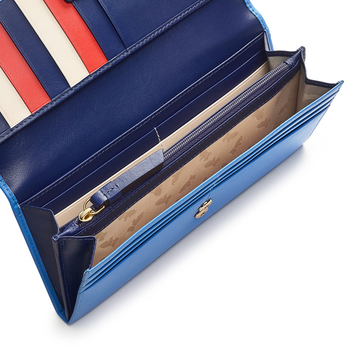 Happy & Smile Leather Large Flapover Wallet in Tranquil Blue - S9111495