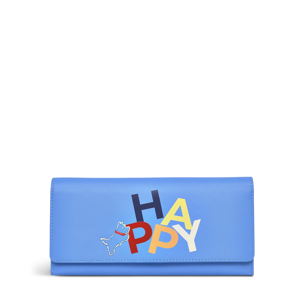 Happy & Smile Leather Large Flapover Wallet in Tranquil Blue - S9111495