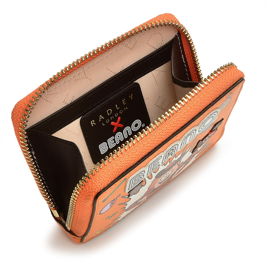 Beano SS24 Leather Small Coin Wallet in Saffron - S9184757