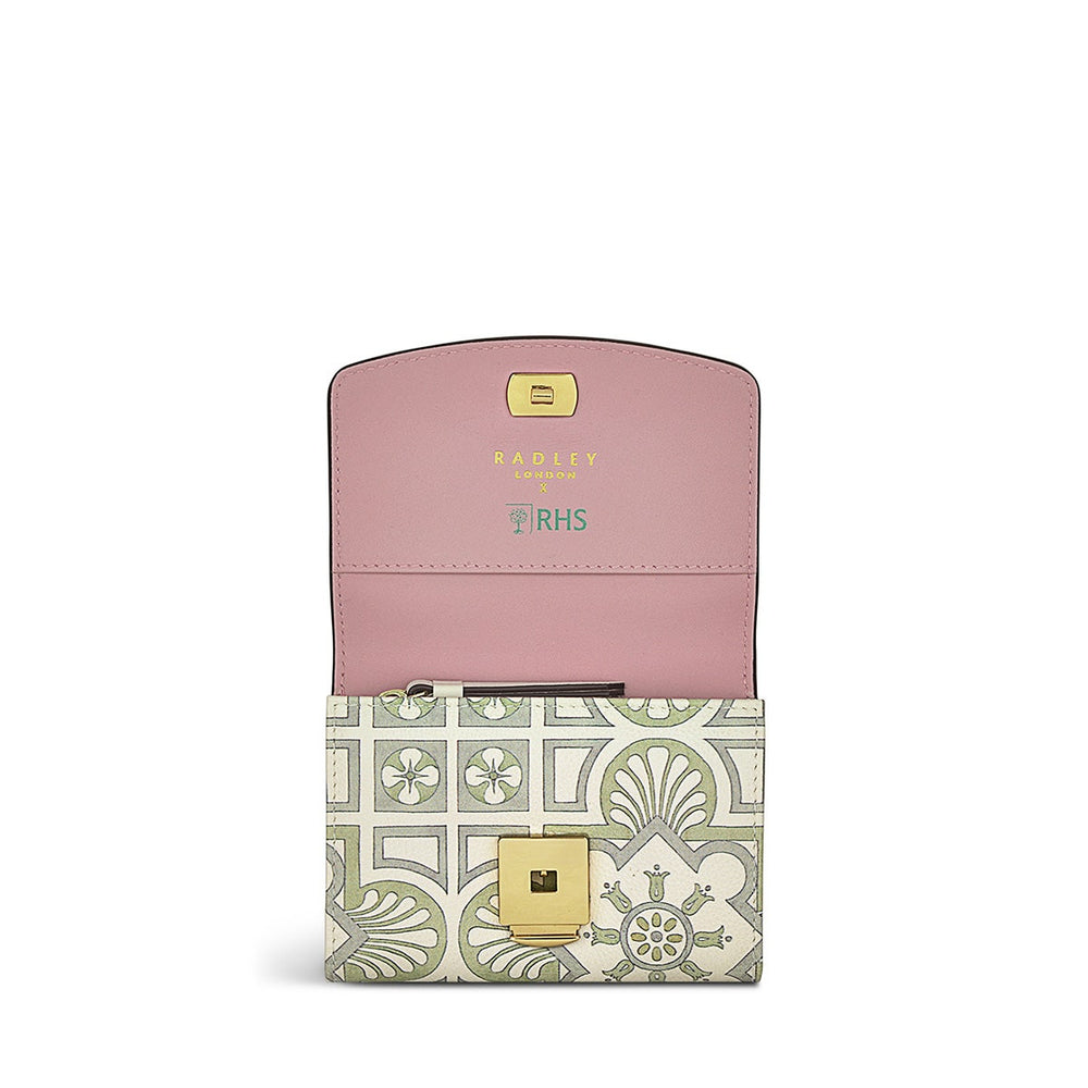 RHS SS24 Leather Medium Flapover Wallet in Chalk - S9280109