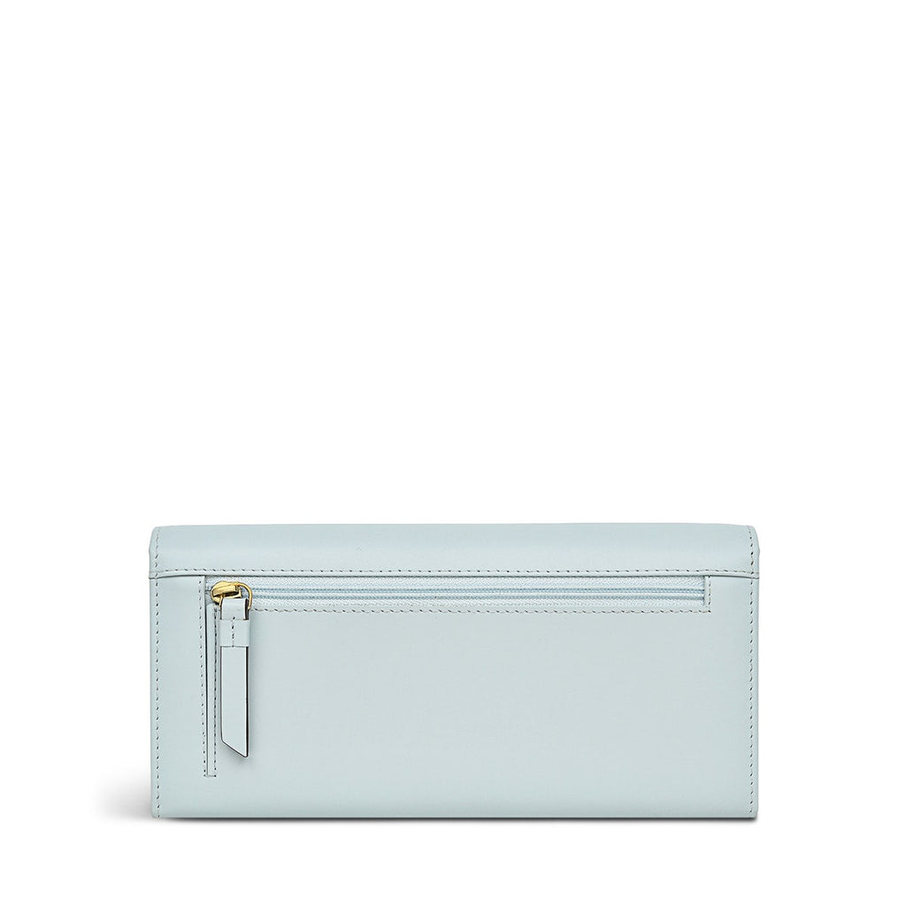 You Are My Sunshine Leather Large Flapover Wallet in Seafoam - S9299367