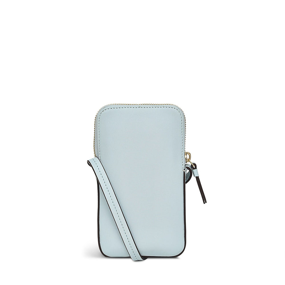 You Are My Sunshine Leather Medium Zip Around Phone Crossbody in Seafoam - S9300367