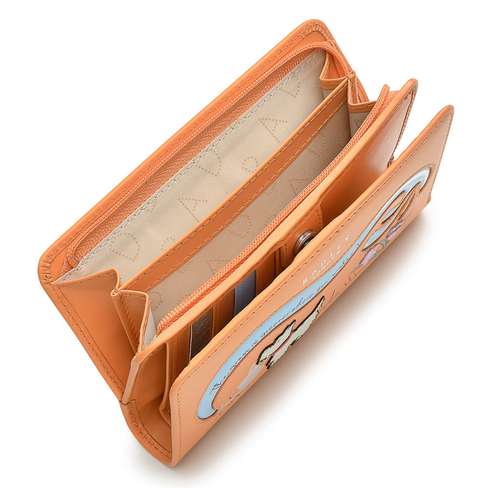 The Grass Is Greener Leather Medium Bifold Wallet in Apricot - S9302812