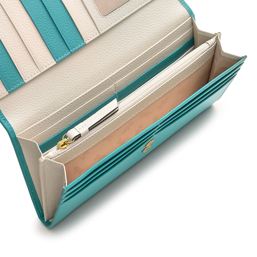 Puffy Radley Leather Large Flapover Wallet in Ocean - S9353417